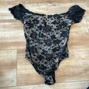 Victoria Secret Black lace bodysuit/ lingerie Size: M
